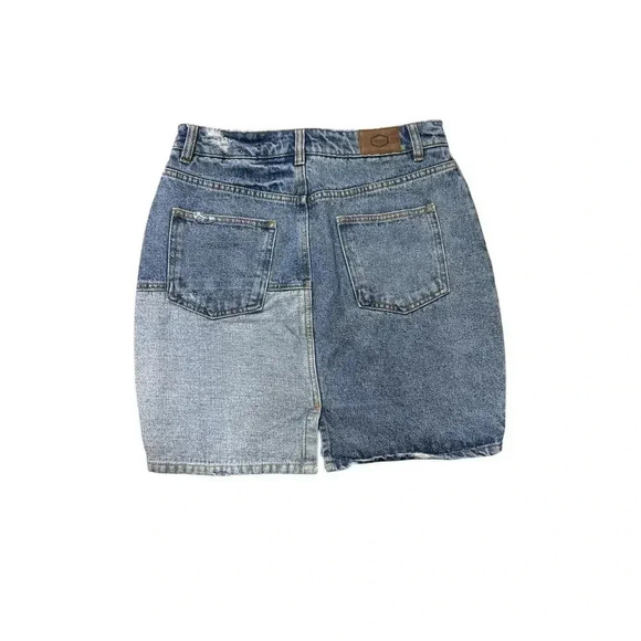 RVCA Women's Two Tone Denim Mini Skirt Size 28 - Picture 4 of 8